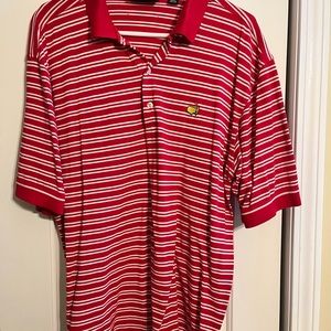 Masters Red/White Striped Polo
